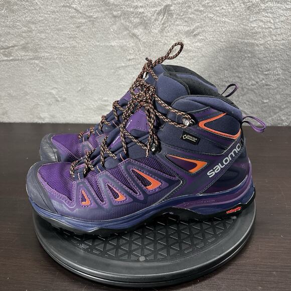 Salomon X Ultra Gore Tex Women US 8.5 Purple Hiking Lace Up Ankle Boots - Picture 3 of 10